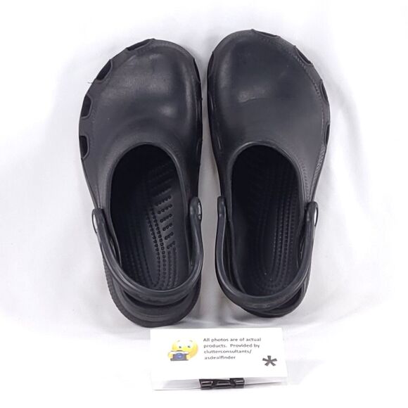 Crocs Classic Slip On Comfort Mule Clog Womens Size 8 Mens Size 6 Black Rubber - Picture 6 of 9